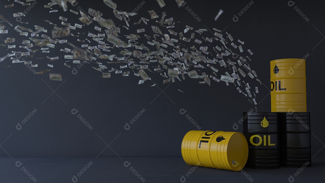 3d cédula de 100 dólares voando para o tanque de óleo.