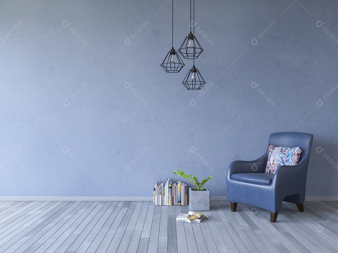 Sofá branco de renderização 3ds no piso de madeira.