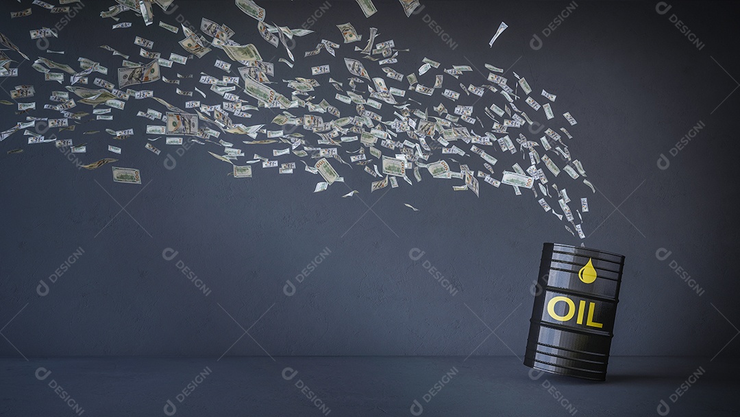 3d cédula de 100 dólares voando para o tanque de óleo.