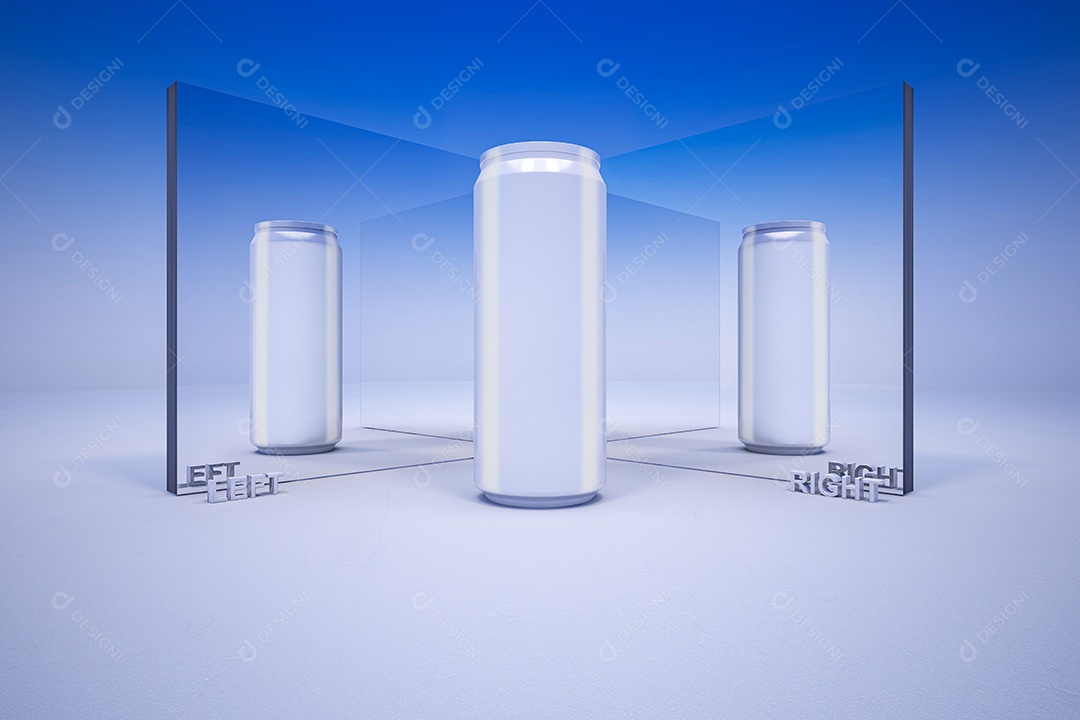 Imagem de maquete de renderização 3d de lata branca.