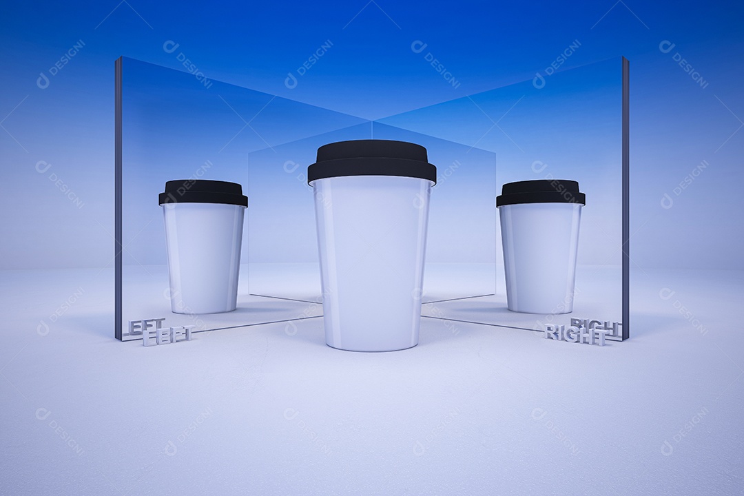Imagem de maquete de renderização 3d de xícara de café branco.
