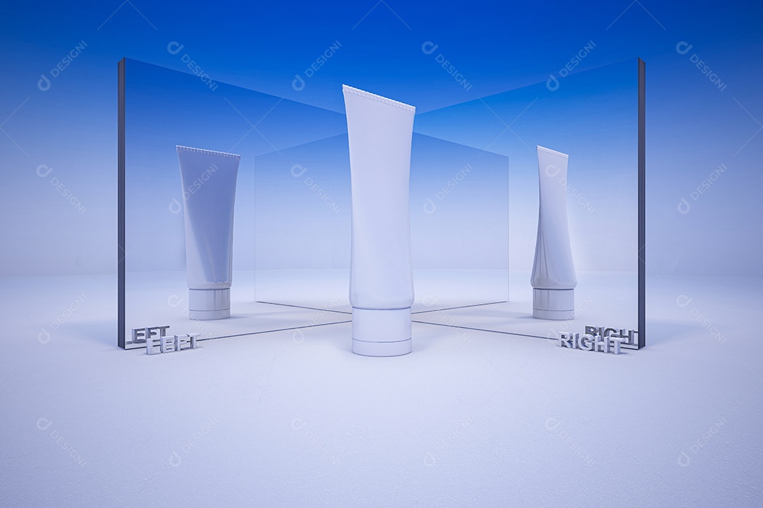 Imagem de maquete de renderização 3d de tubo de espuma branca.