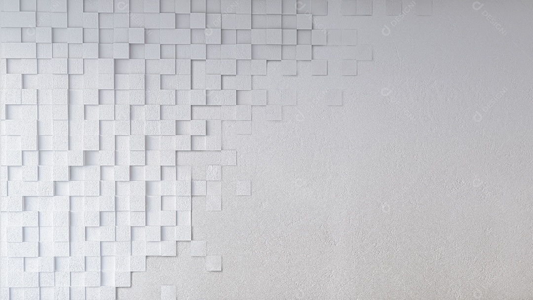 Maquete da imagem de renderização 3d da parede de concreto que tem textura quadrada, camada de objeto inteligente.