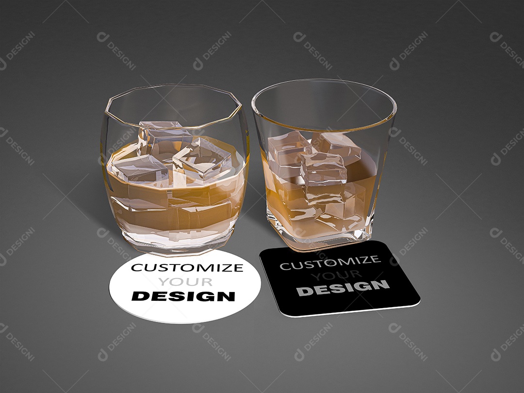 Imagem de maquete de vidro de renderização 3d e quadrado, montanhas-russas.