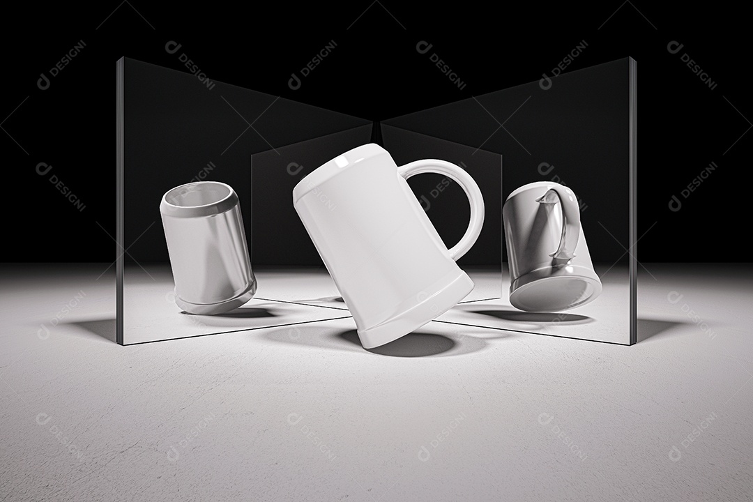 Imagem de maquete de renderização 3d de xícara de café branco.