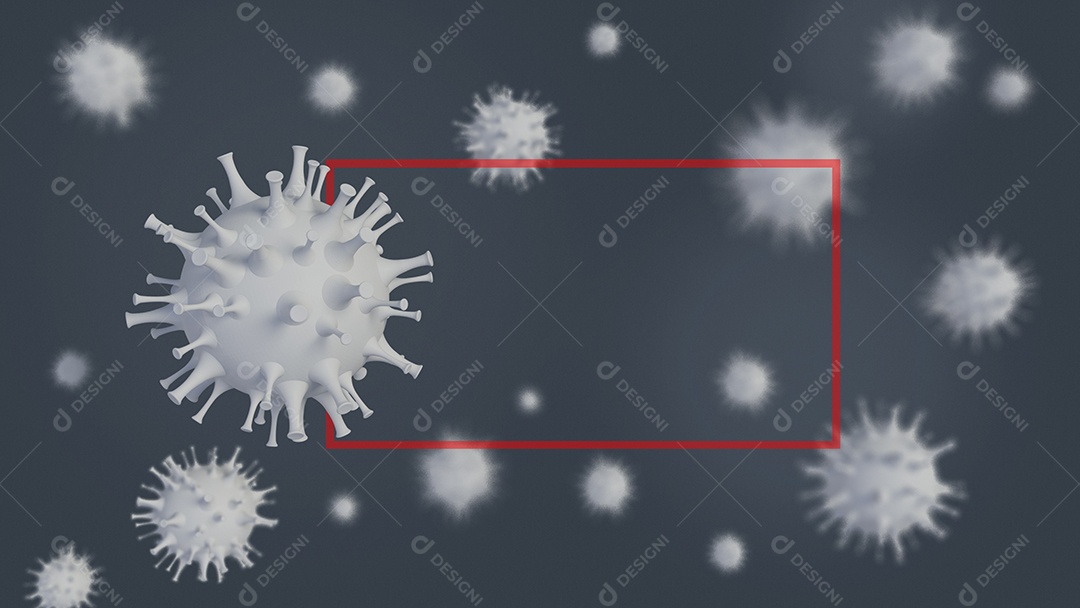 3D rendering of simple covid-19 virus model.