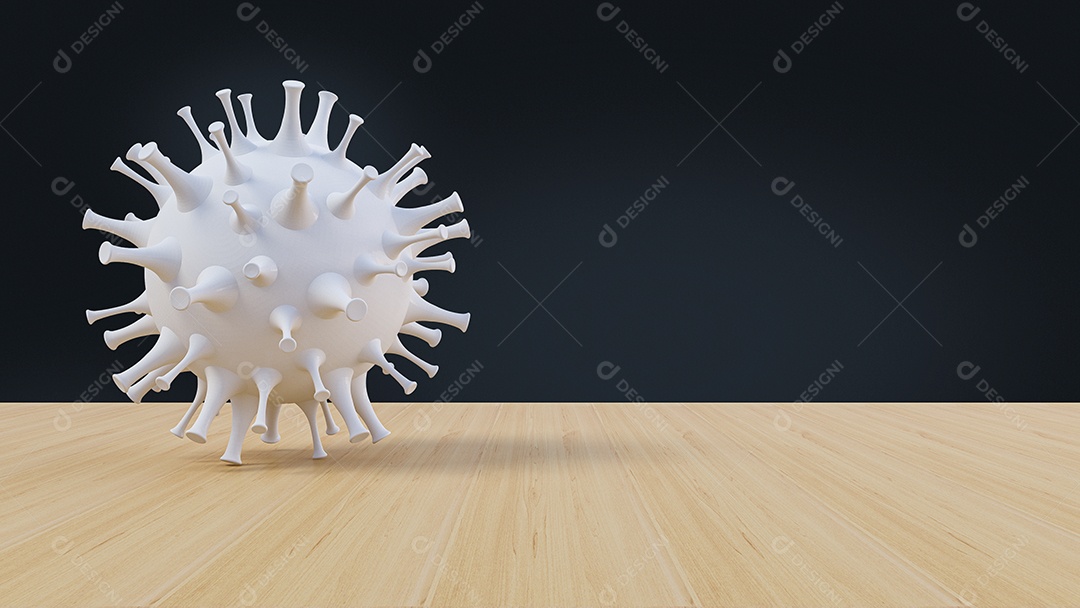 Renderização em 3D do modelo simples de vírus covid-19.