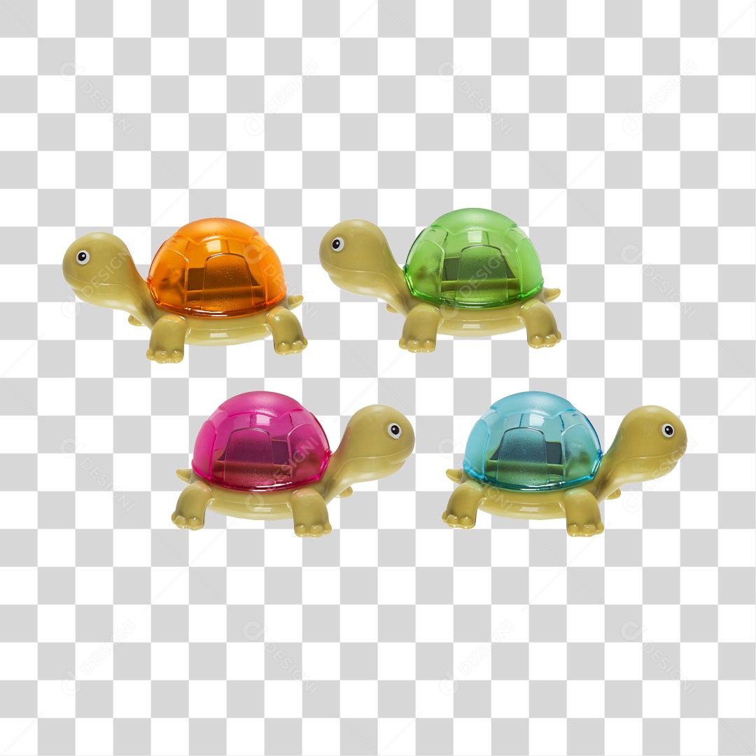 Brinquedos e Tartarugas Coloridos PNG Transparente