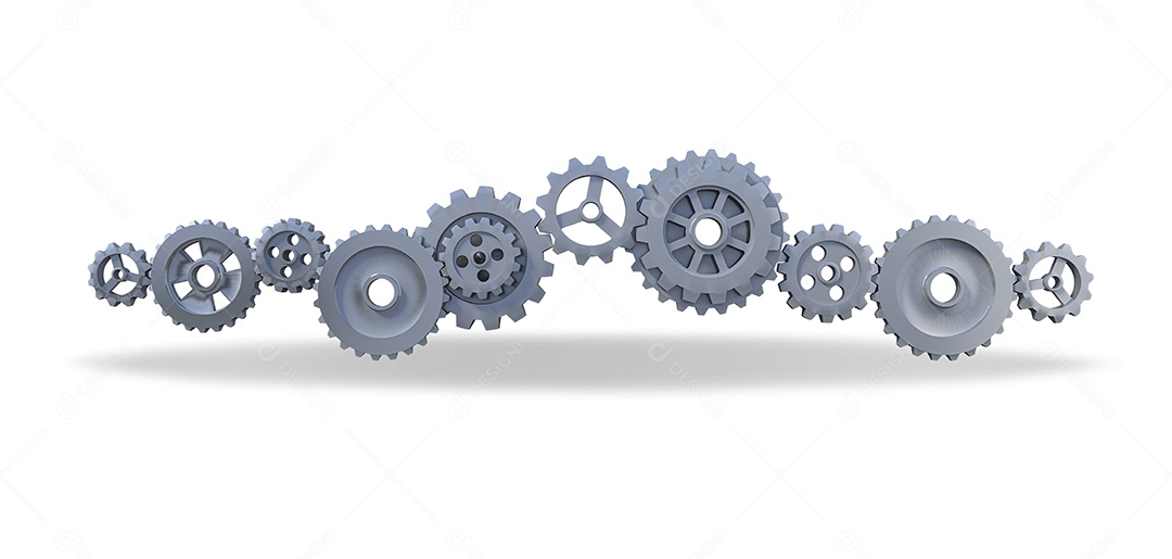 3ds renderizando imagem de engrenagens para fundo mecânico.