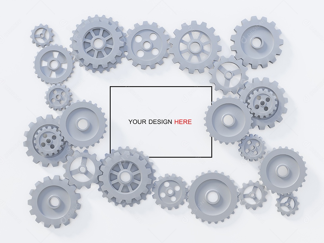 3ds renderizando imagem de engrenagens para fundo mecânico.