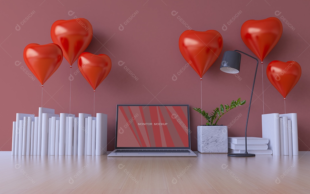 Imagem de renderização 3D do fundo do dia dos namorados.