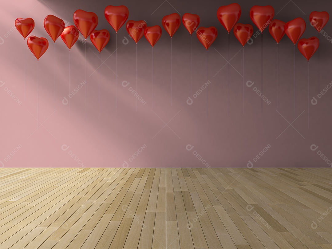 Valentine's Day background 3D rendering image.