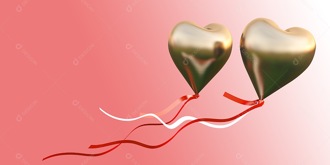 Valentine's Day background 3D rendering image.