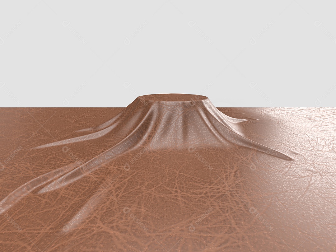 Imagem de renderização 3D do suporte de produto de capa de couro.