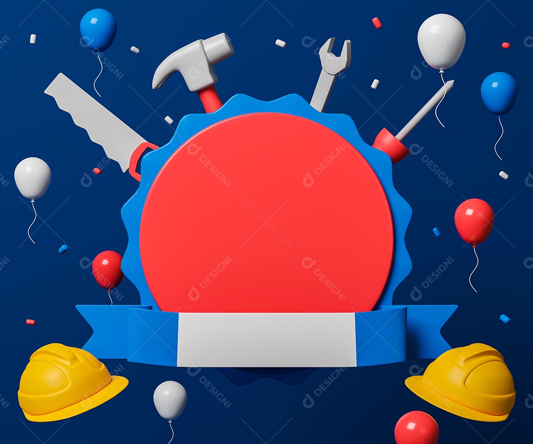 Renderização 3D comemoração dia do Trabalhador