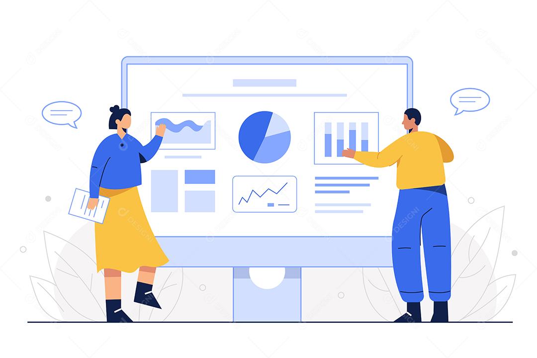 Grande funcionário isolado trabalhando na ilustração vetorial plana do local de trabalho do escritório, torcendo pelo sucesso, pensando novo, resolução de problemas, tema de negócios