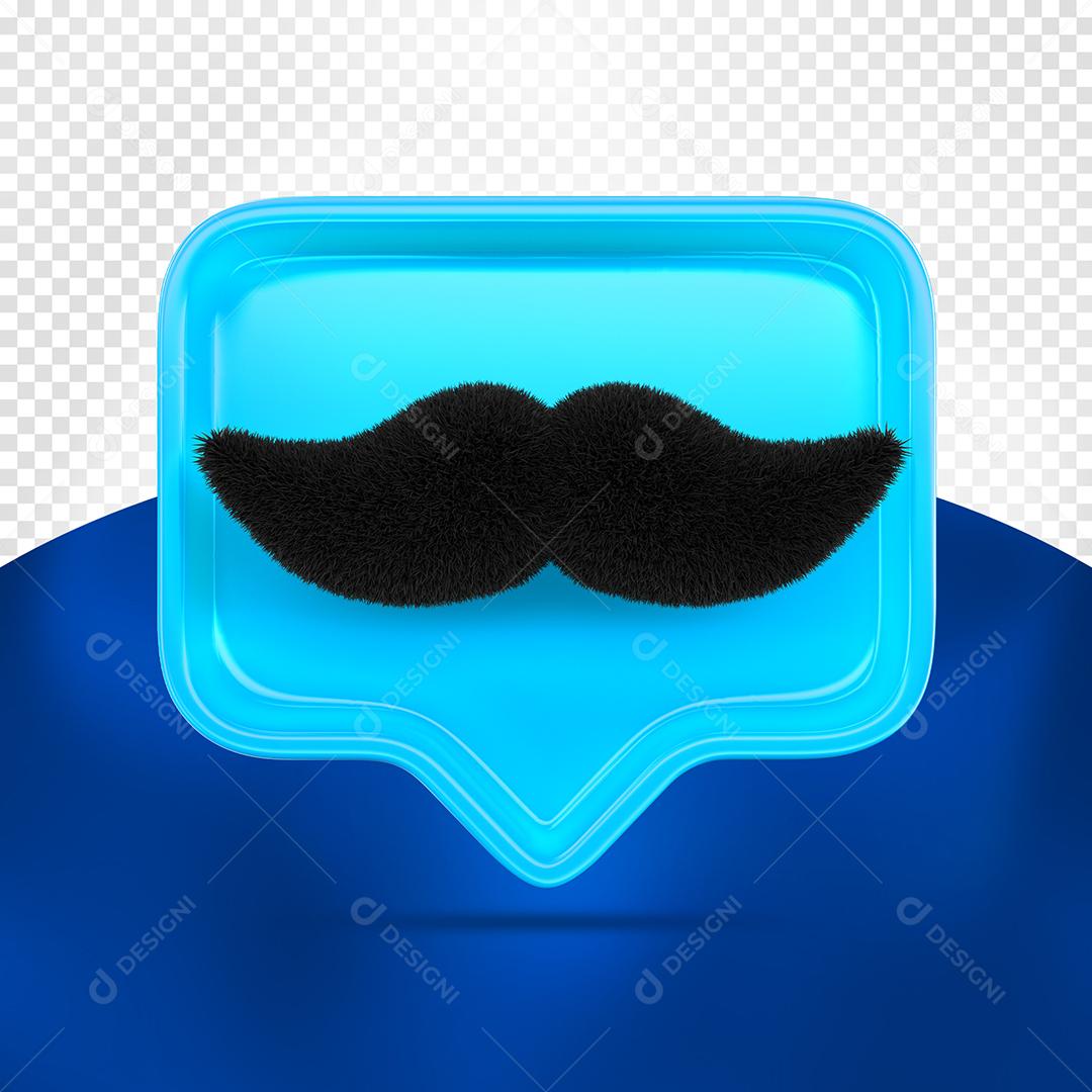 Bigode do Dia dos Pais Elemento 3D para Composição PSD