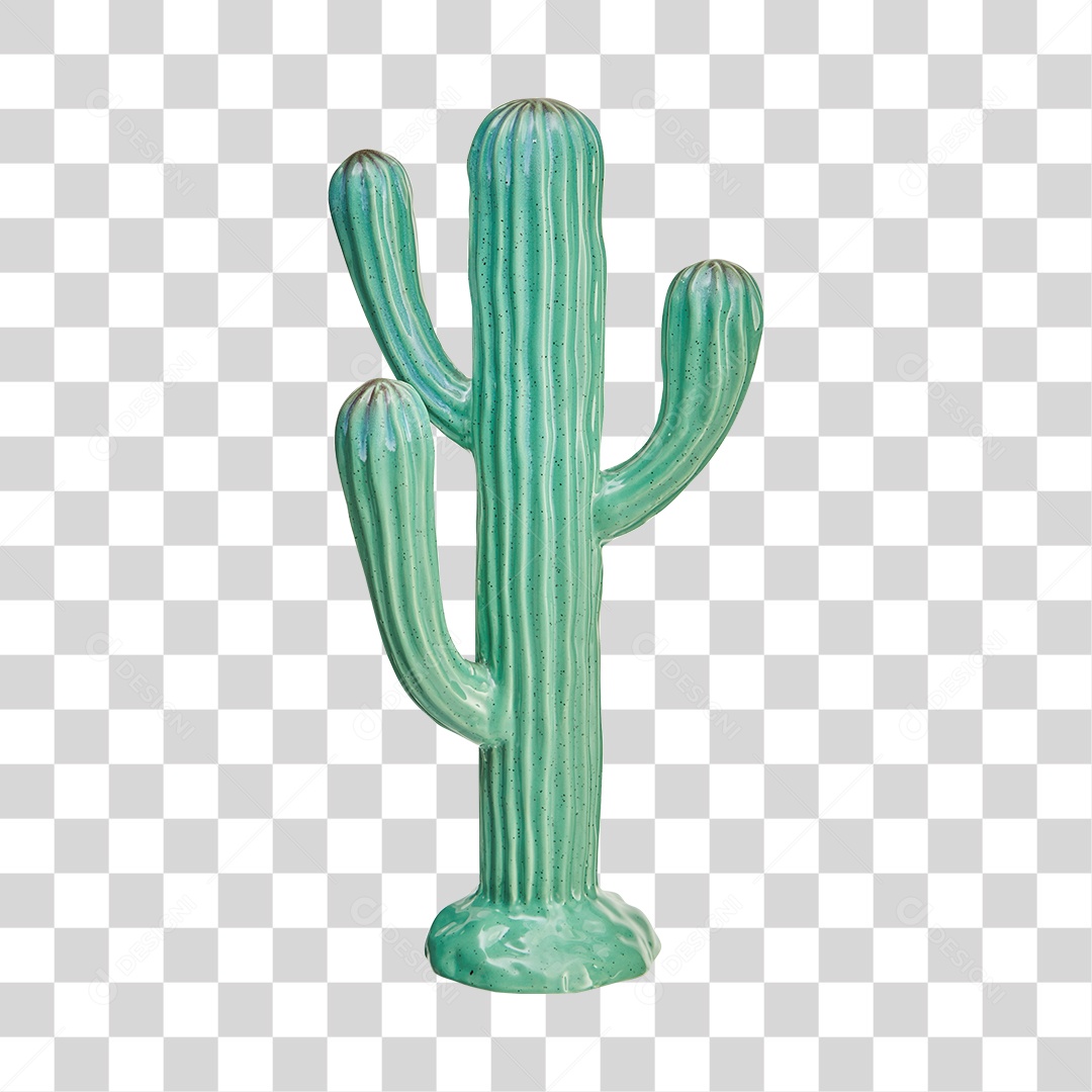 Cacto Verde Artificial PNG Transparente