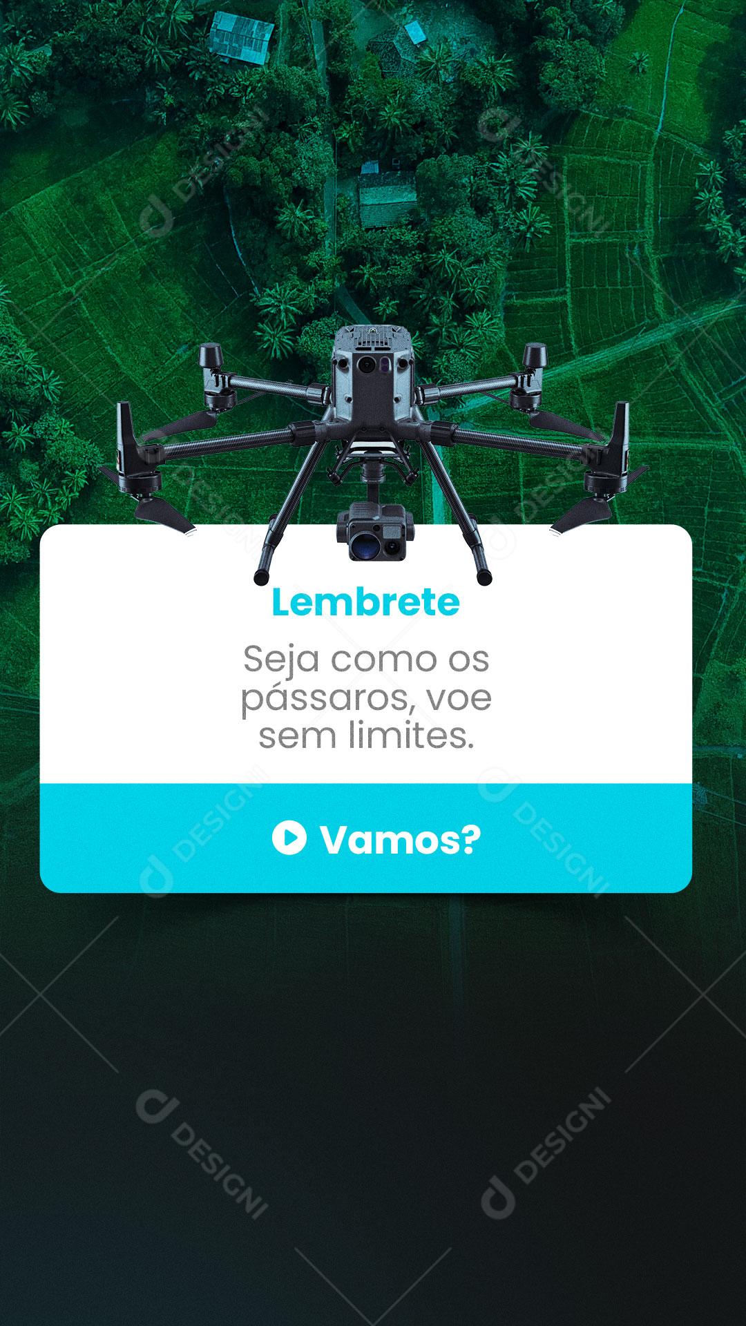 Social Media Story Lembrete Drone Drones PSD Editável