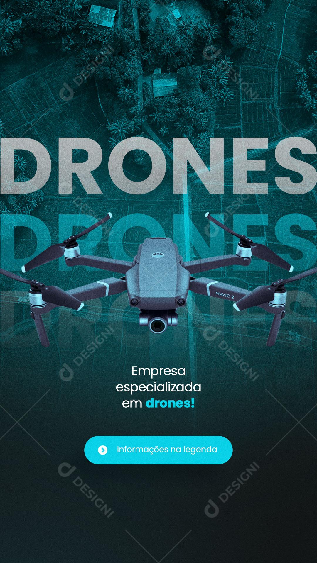 Social Media Story Drone Empresa Especializada em Drones PSD Editável