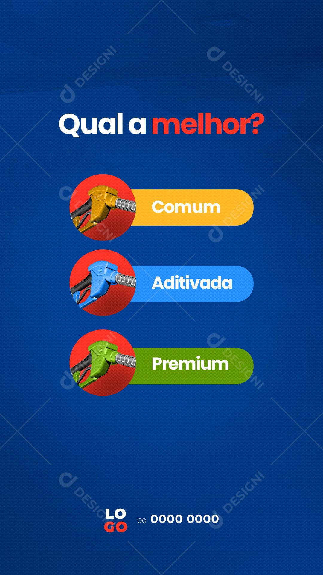 Social Media Story Posto de Gasolina Qual a Melhor? PSD Editável