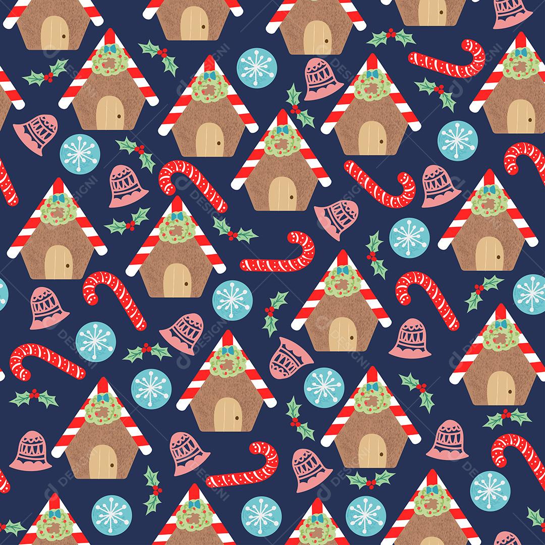 Sem costura de fundo com ícone de feliz Natal.