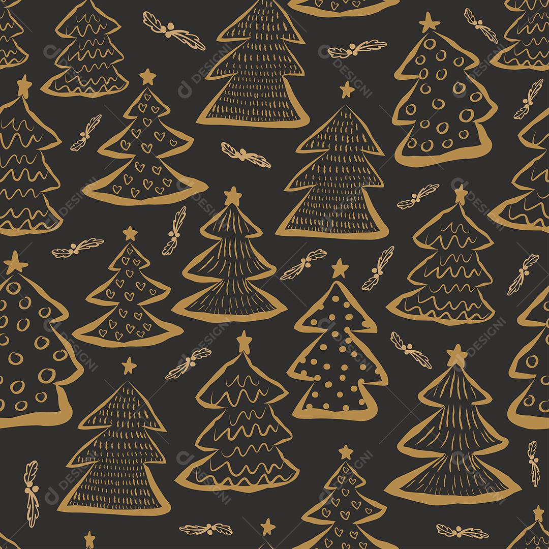 Árvore de Natal amarela, sem costura de fundo.