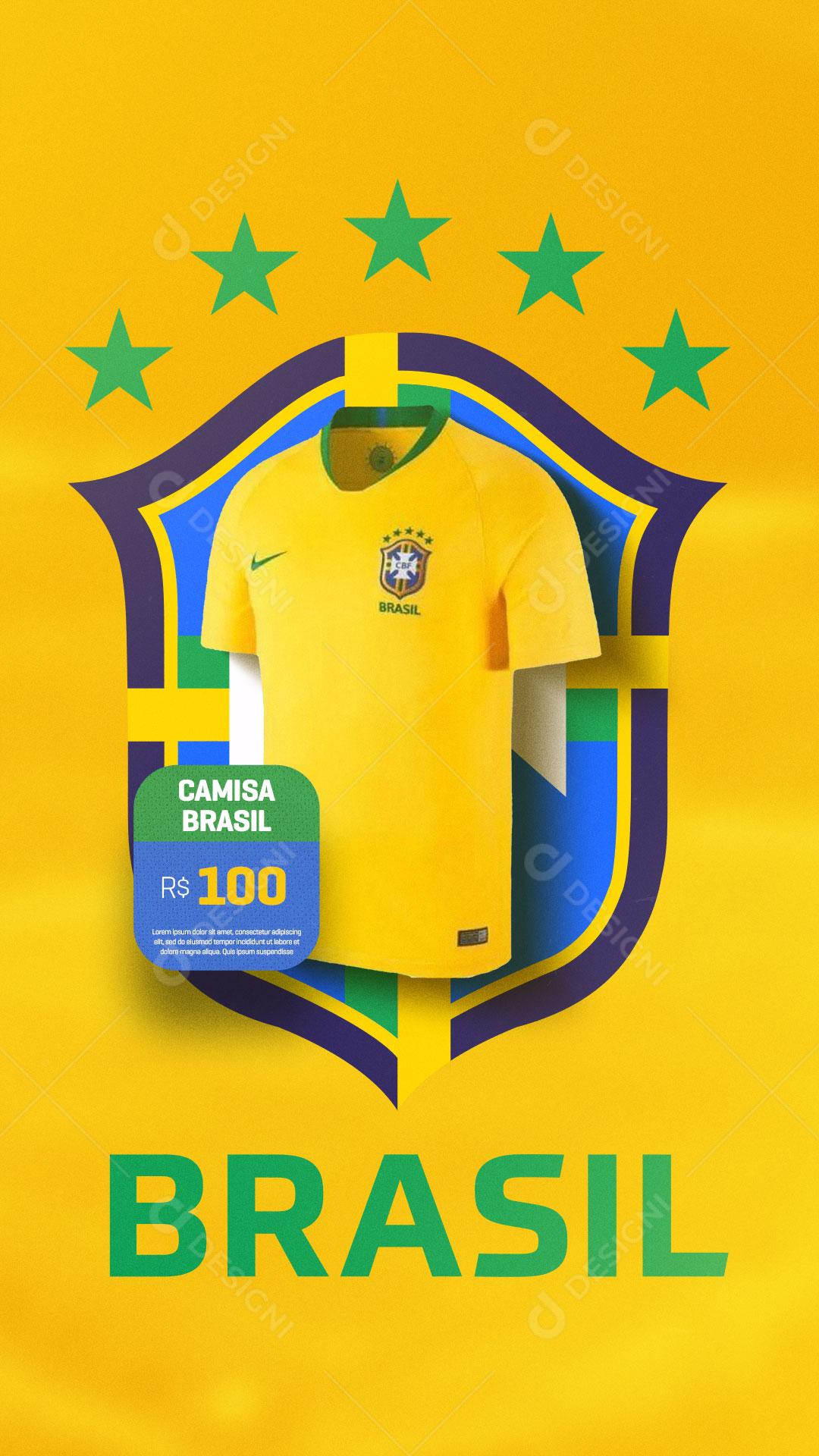 Story Camisa Seleção Brasileira Social Media PSD Editável