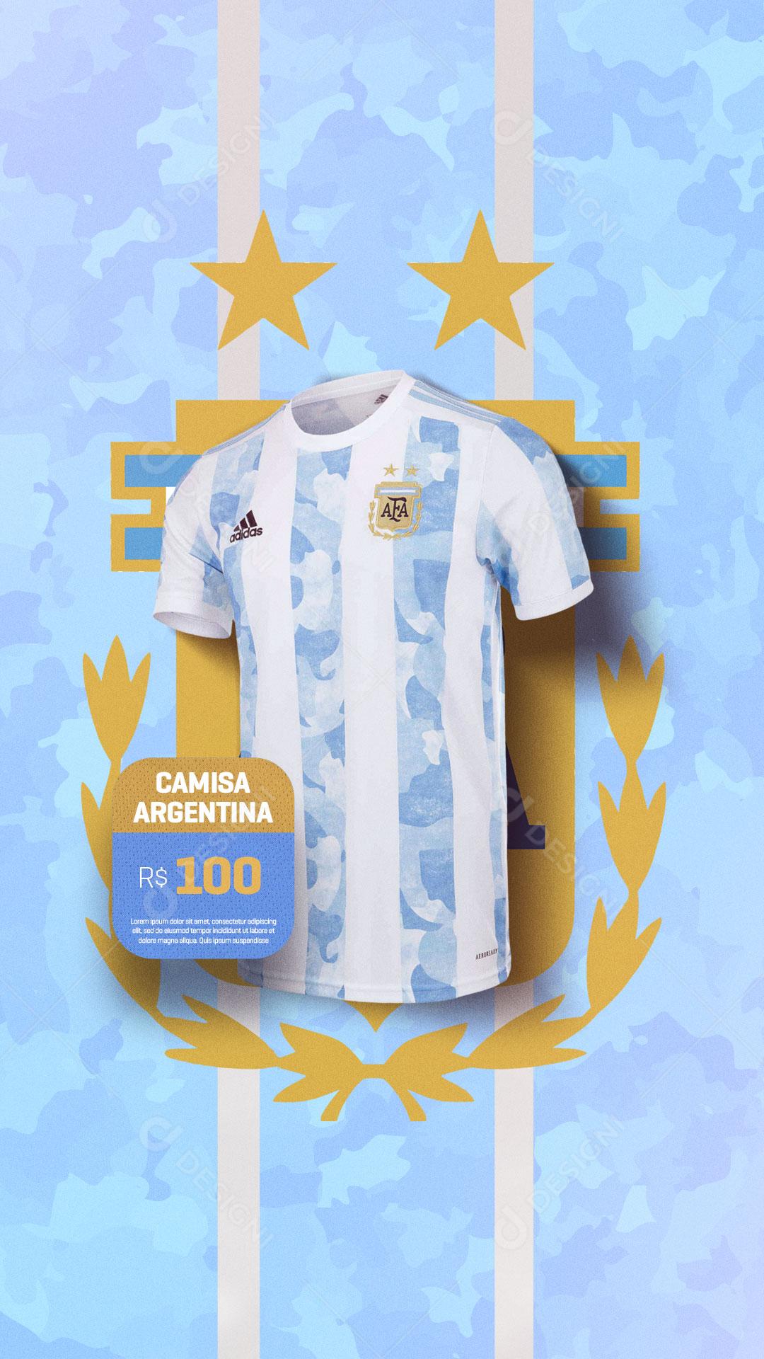 Story Camisa da Seleção Argentina Social Media PSD Editável