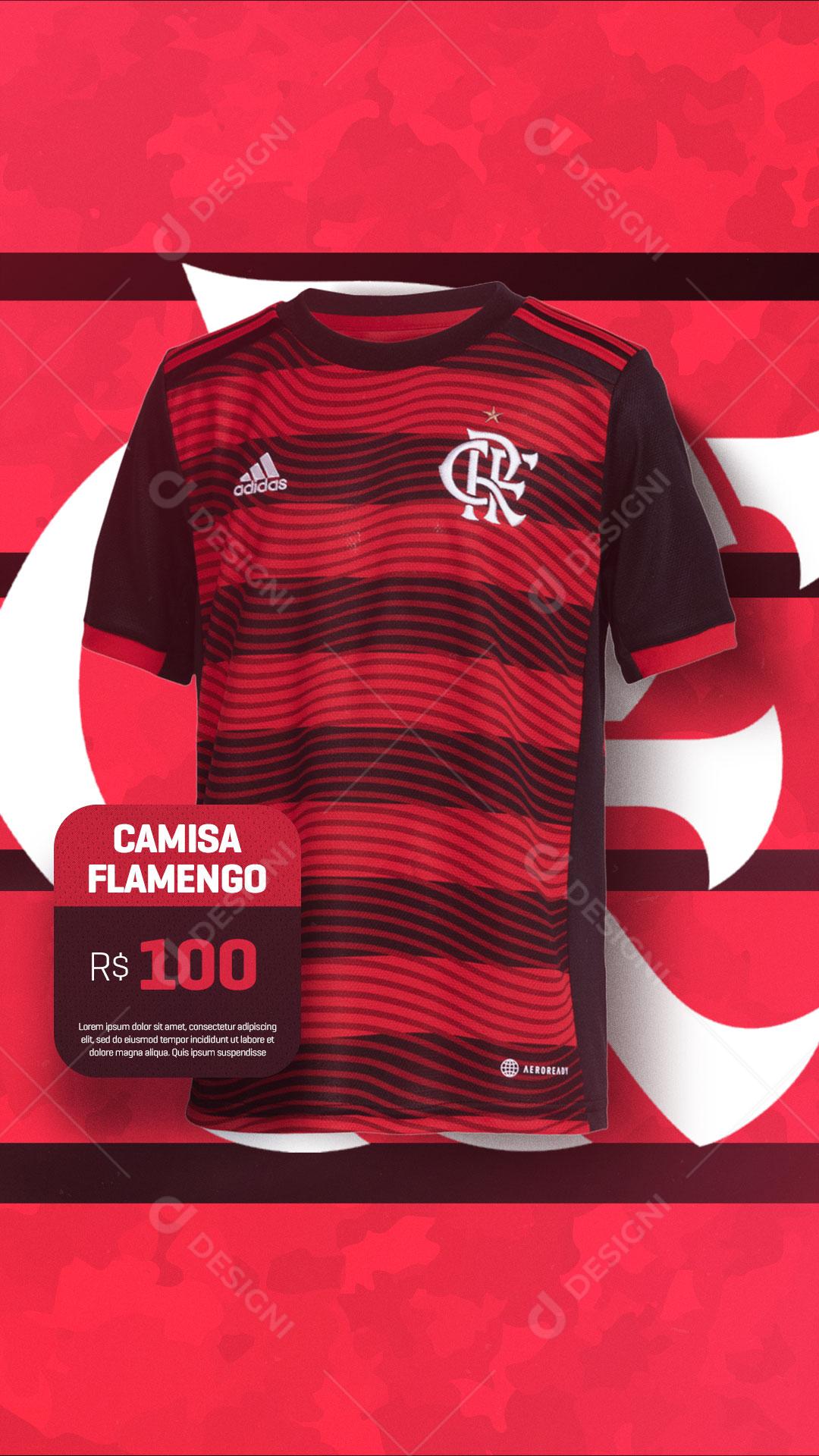 Story Camisas de Times de Futebol Flamengo Social Media PSD Editável