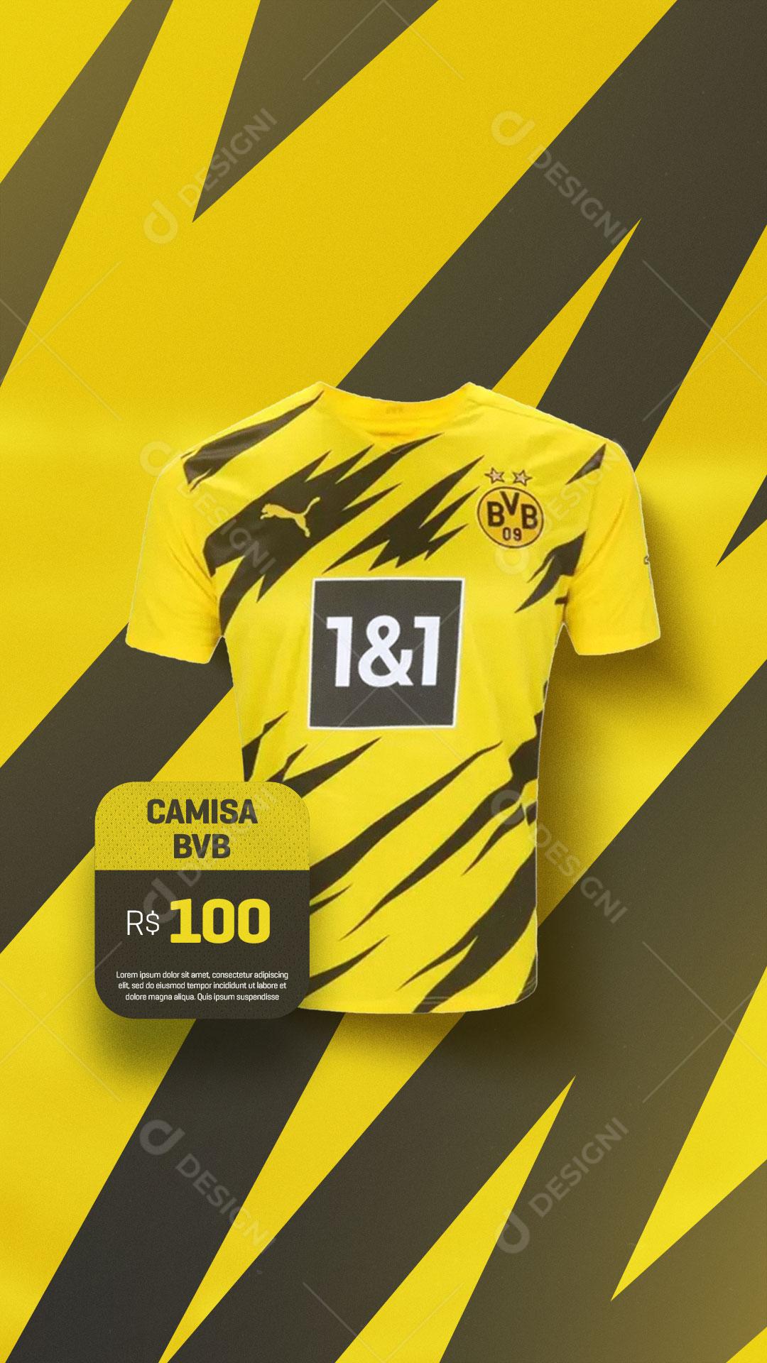 Story Camisas de Times de Futebol Borussia Dortmund Social Media PSD Editável