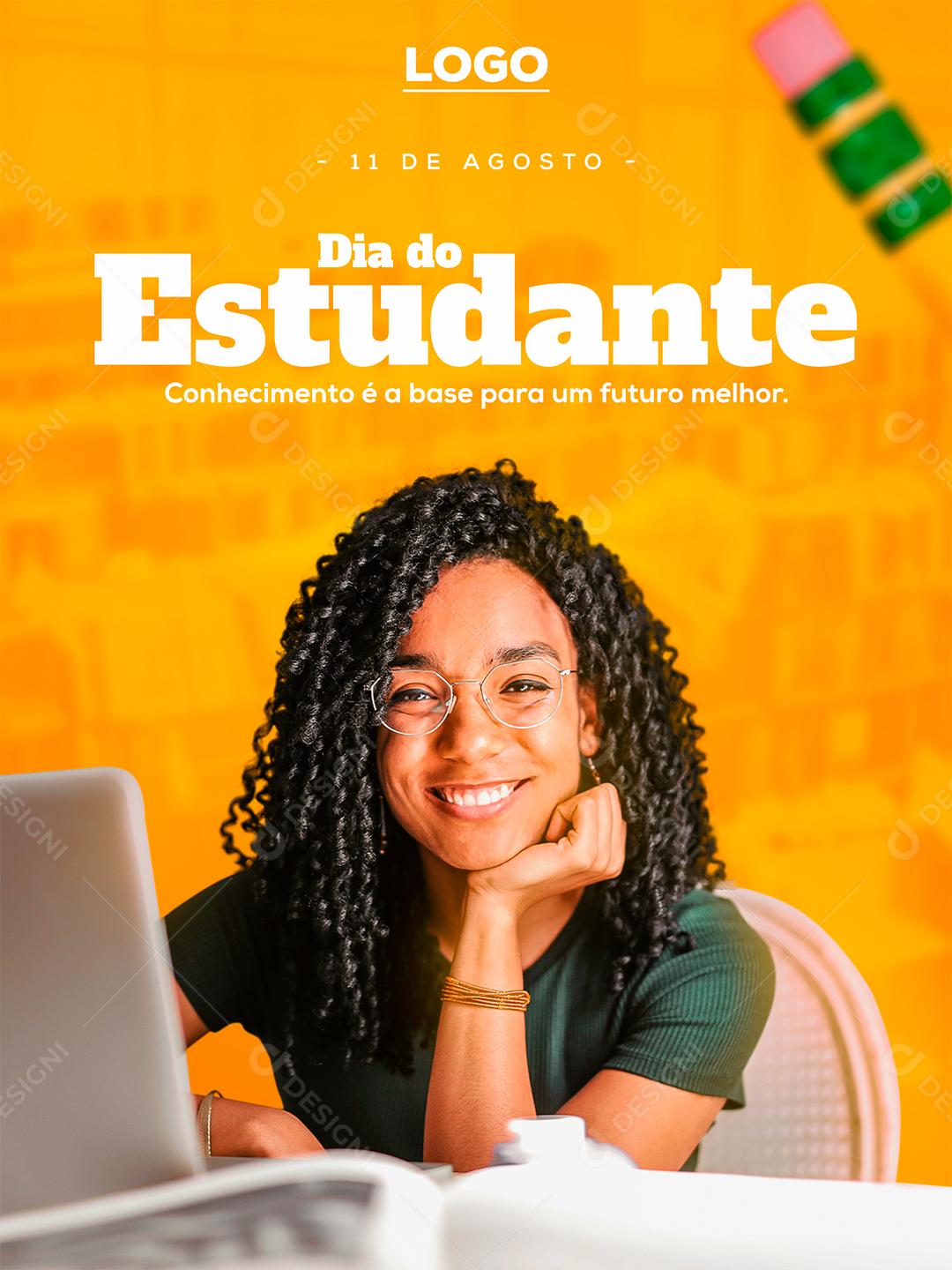 Social Media Conhecimento é a base para um Futuro melhor Dia do Estudante PSD Editável