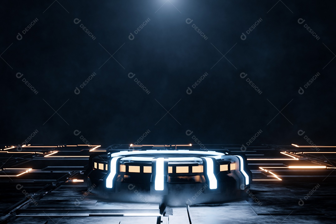 Renderização 3D Pódio vazio com iluminação