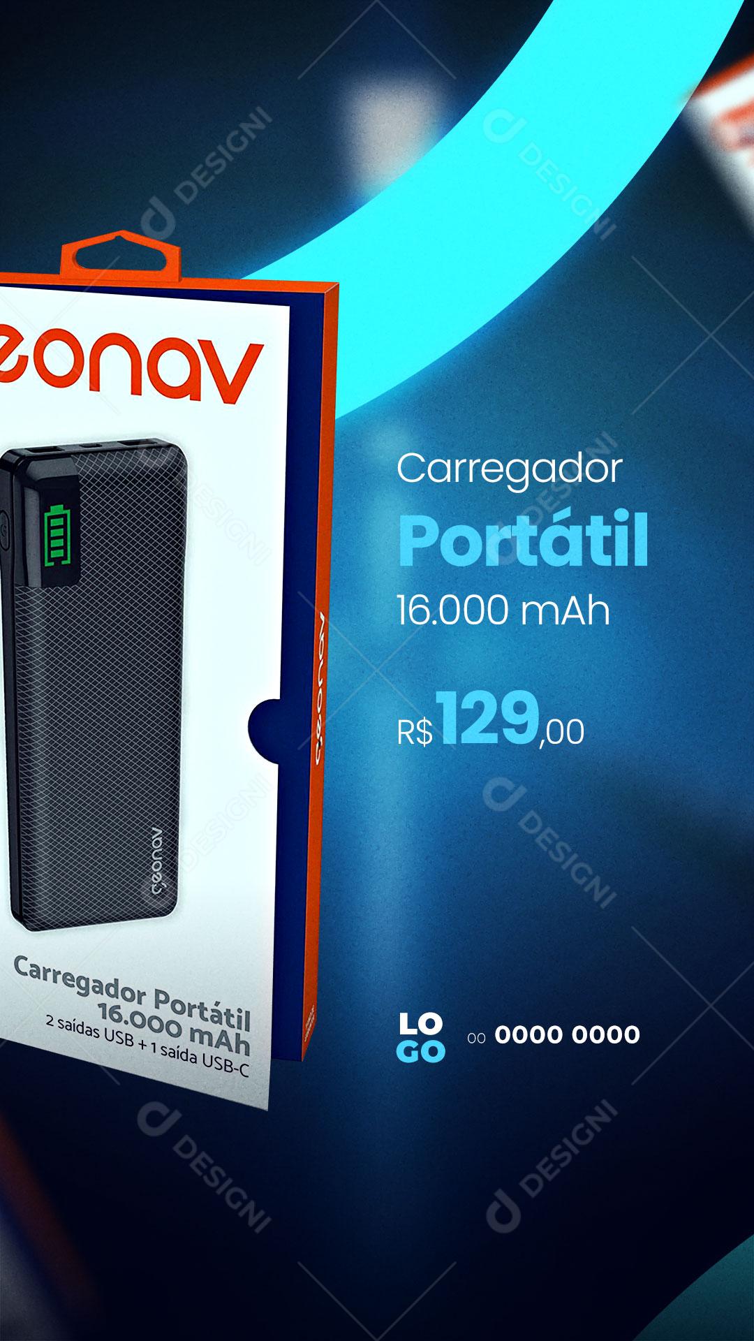 Social Media Assistência Técnica Em Celulares Carregador Portátil PSD Editável