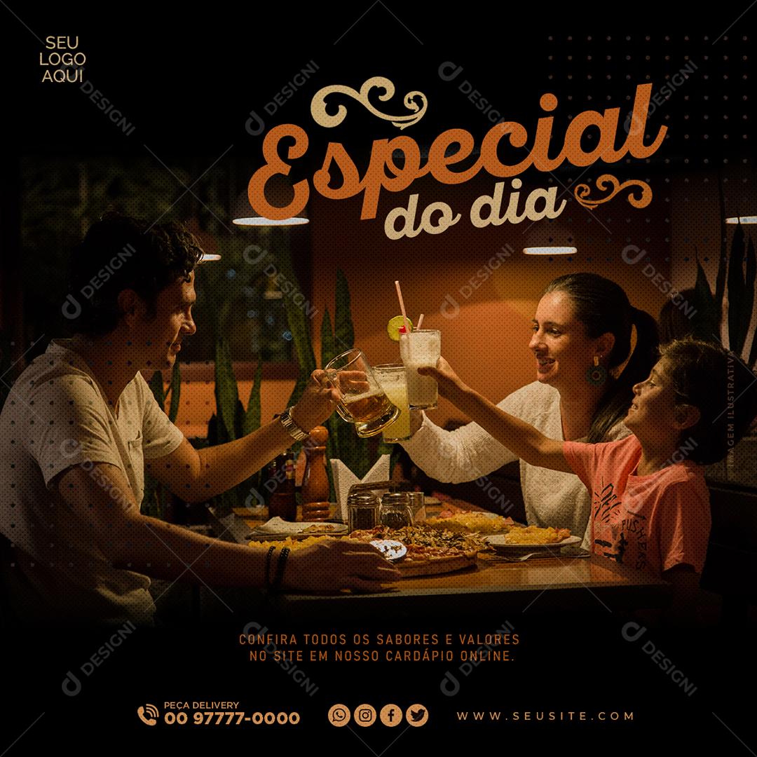 Social Media Especial do Dia Pizzaria PSD Editável
