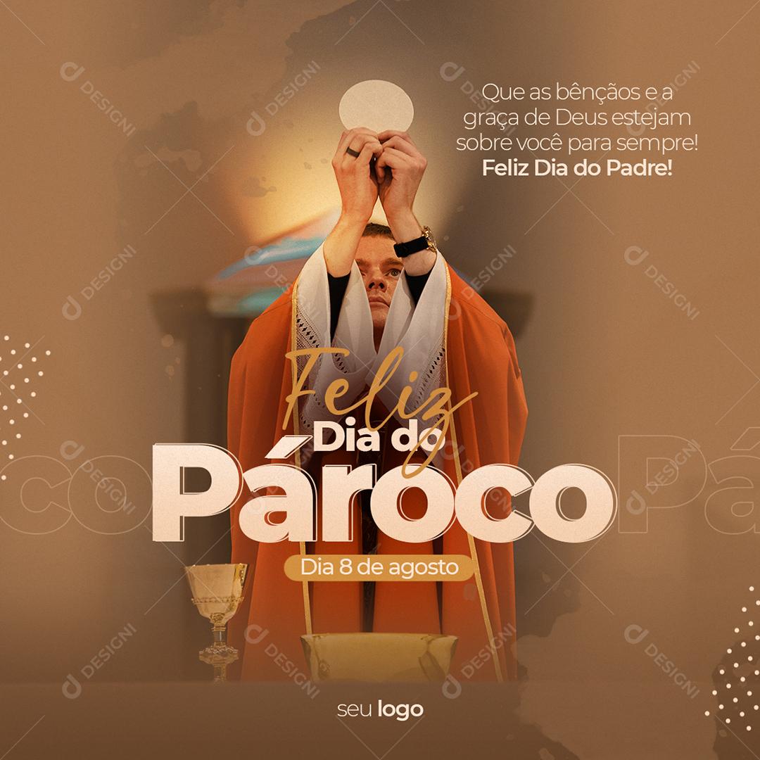 Bençãos e a graça de Deus estejam sobre você para Sempre Dia do Pároco Social Media PSD Editável