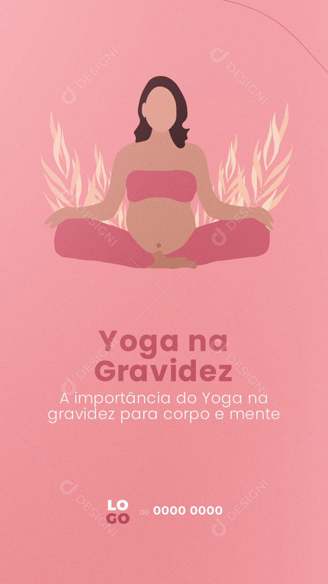Story Clínica de Ginecologia e Obstetrícia Yoga na Gravidez Social Media PSD Editável