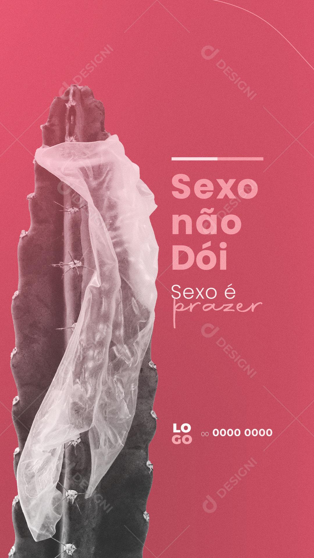 Story Clínica de Ginecologia e Obstetrícia Sexo Não Dói Sexo é Prazer Social Media PSD Editável