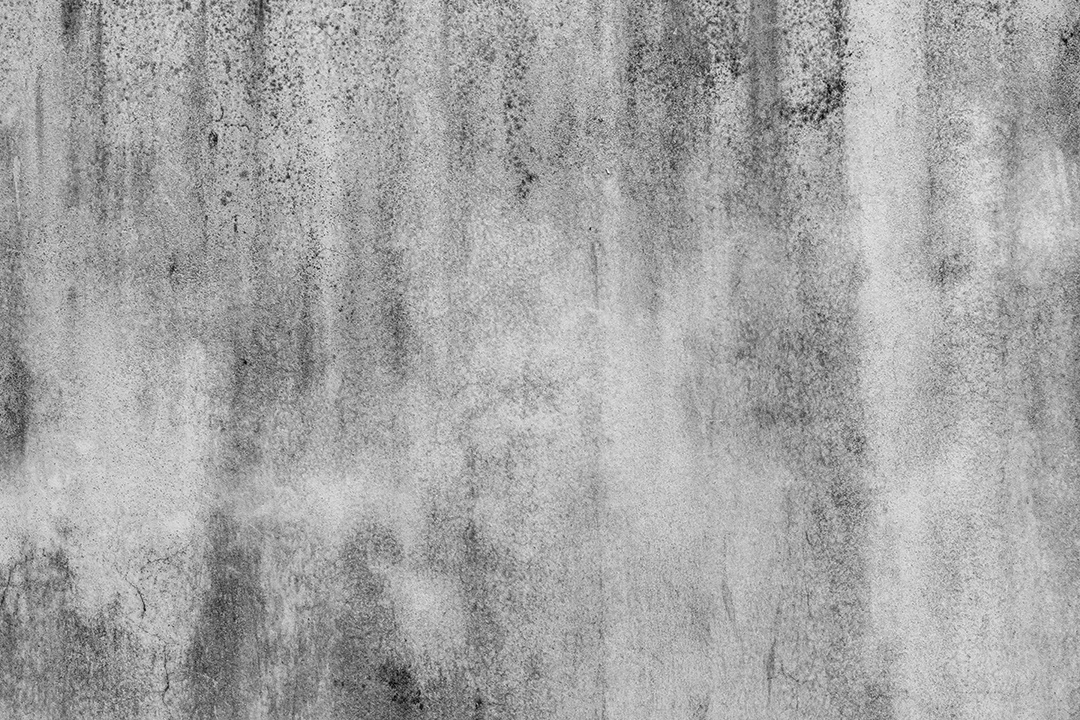 Velho muro de concreto em preto e branco, parede de cimento, parede quebrada, textura de fundo