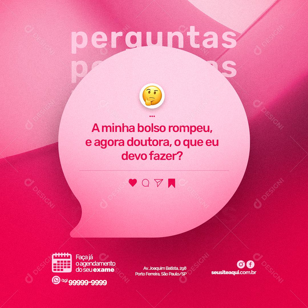 Social Media A Minha Bolsa rompeu e agora Doutora Clínica Feminina PSD Editável