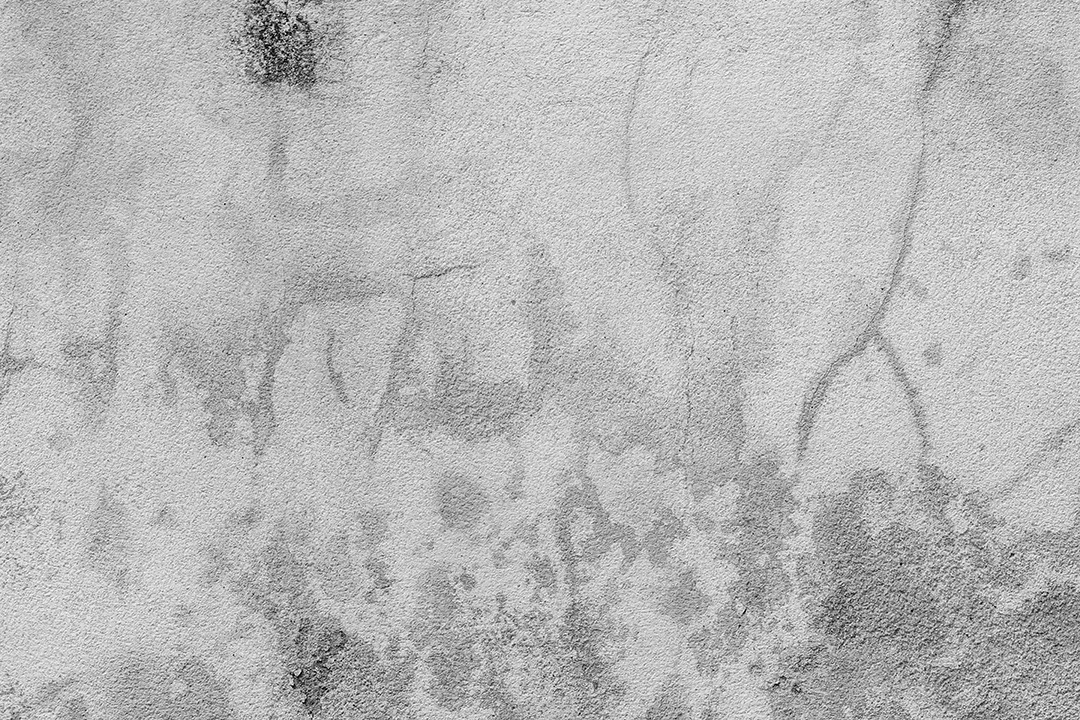 Velho muro de concreto em preto e branco, parede de cimento, parede quebrada, textura de fundo