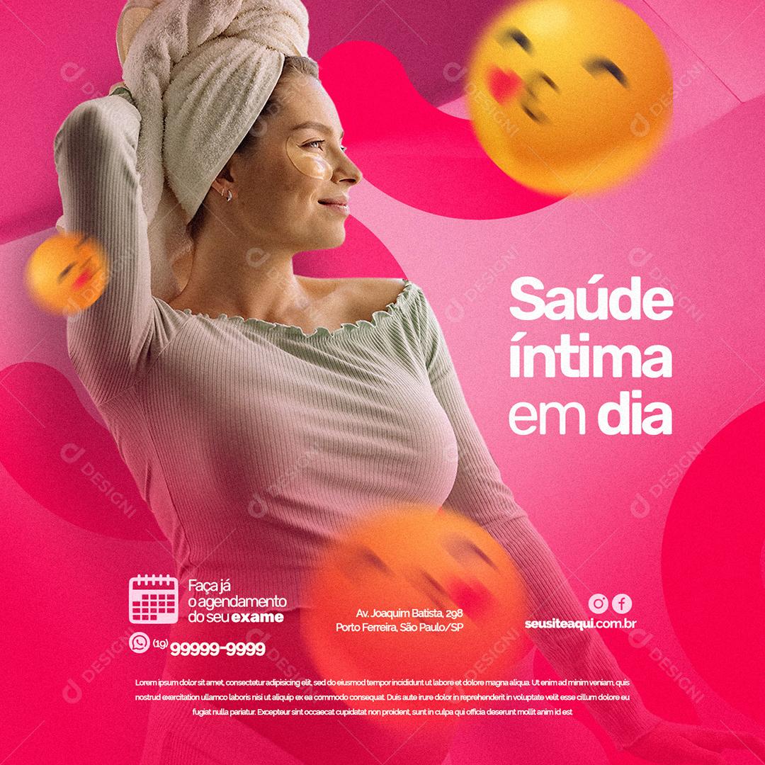 Social Media Saúde Íntima em dia Clínica Feminina PSD Editável