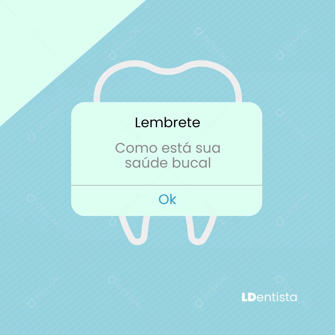 Social Media Dentista Lembrete PSD Editável