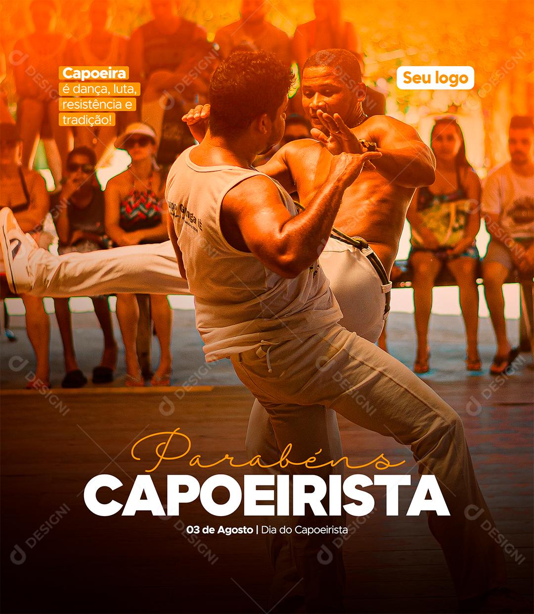 Social Media Capoeira é dança luta resistência e Tradição Dia do Capoeirista PSD Editável