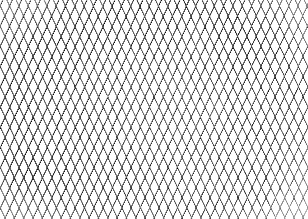 Grades de aço entrelaçadas pretas isoladas no fundo branco