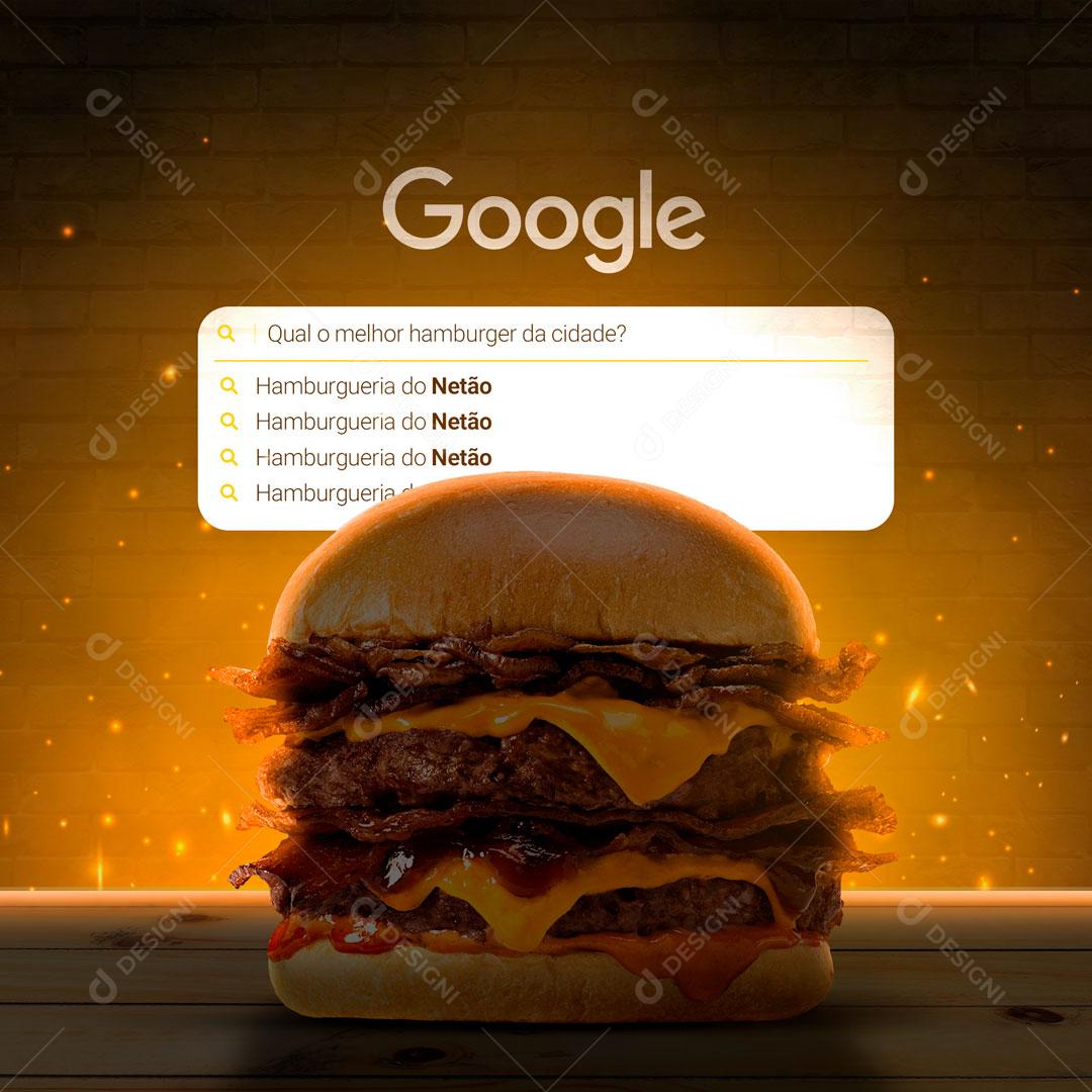 Post Hamburgueria Hambúrguer Social Media PSD Editável