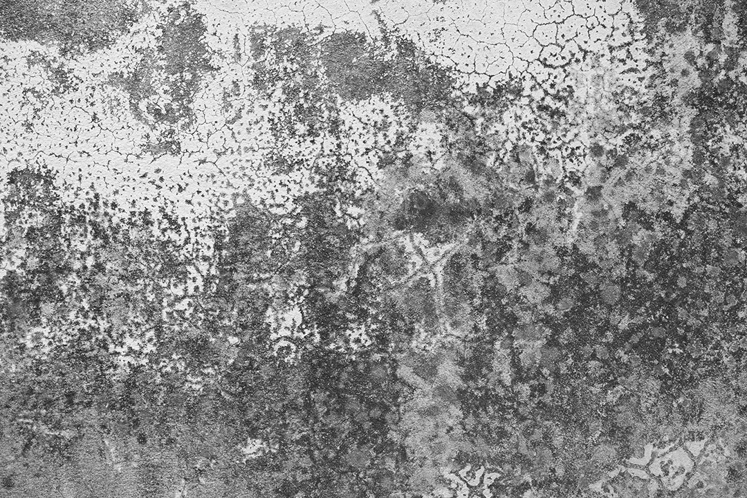 Piso de concreto antigo na cor preto e branco, cimento, quebrado, sujo, textura de fundo