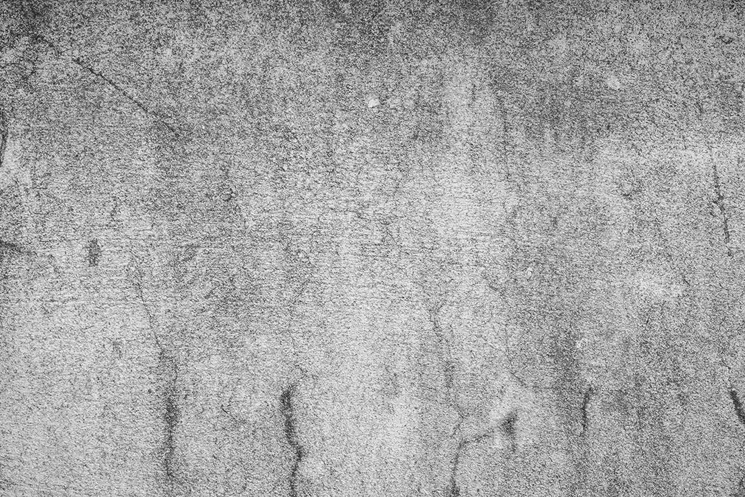 Velho muro de concreto em preto e branco, parede de cimento, parede quebrada, textura de fundo