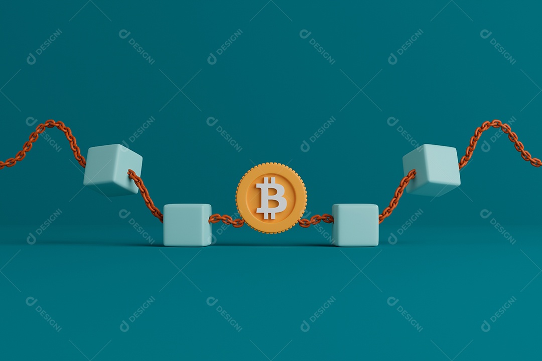 Blocos corrente moeda Bitcoin