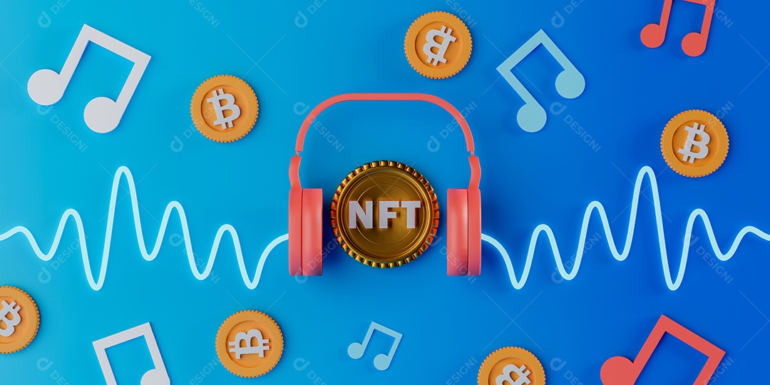 Ícones musica fundo NFT